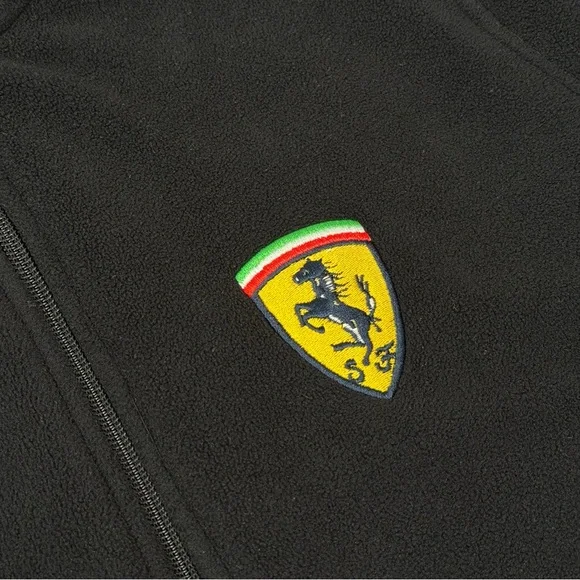 Michael Schumacher Ferrari Black & Orange Zip-Up Fleece Jacket - Picture 2 of 7